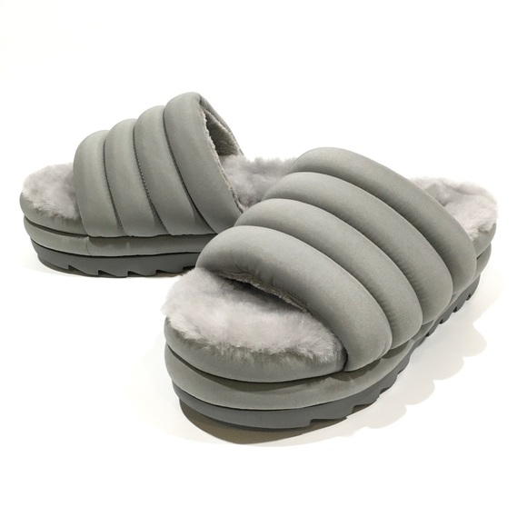 UGG Maxi Slide Platform Puffer Sandals -Grey -Women’s US 10 -NEW - Picture 4 of 7